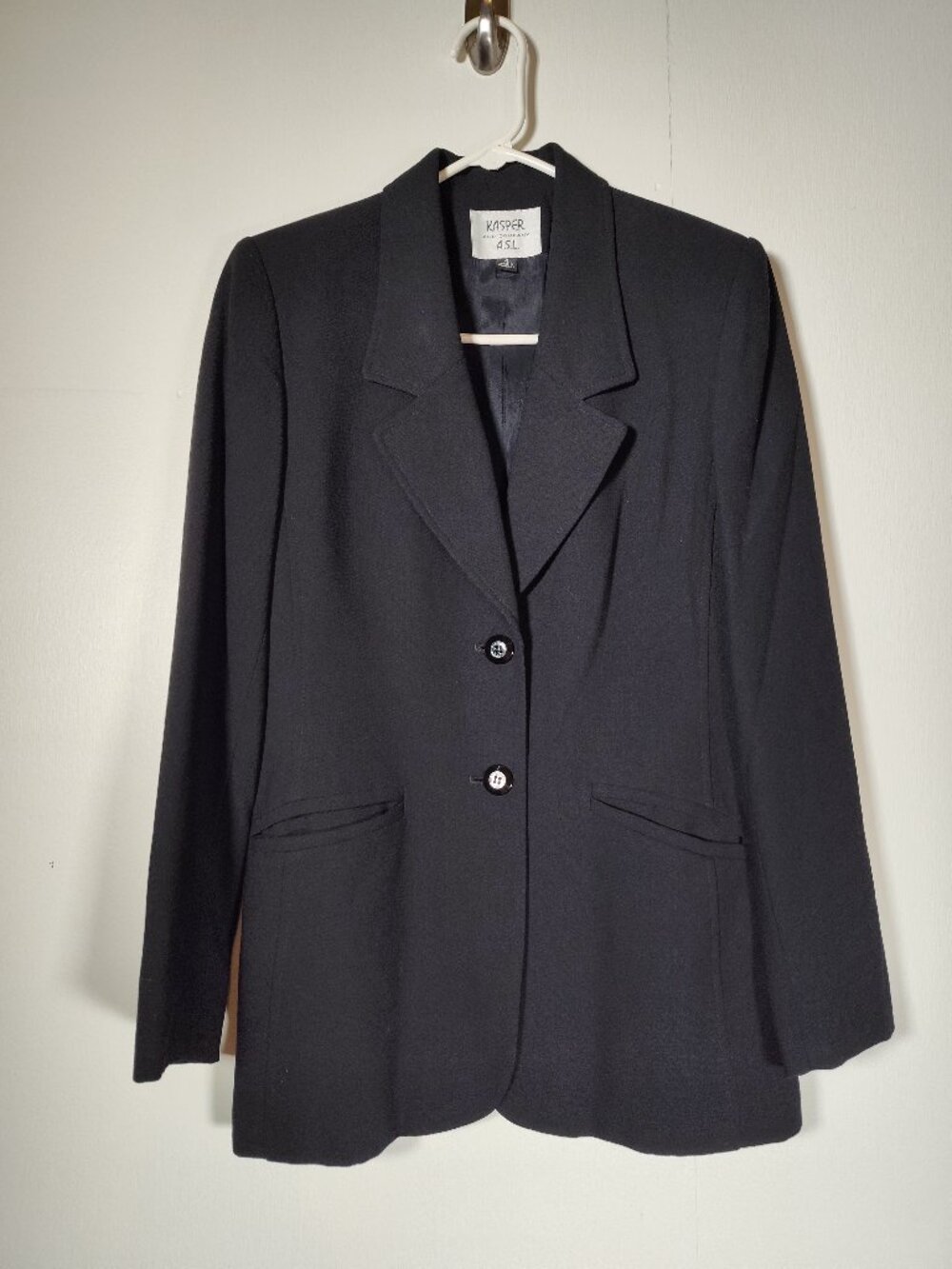 Vintage‎ Kasper ASL black knit blazer jacket 4